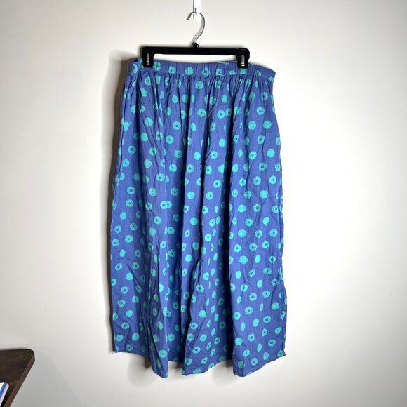 Gudrun Sjoden Hilda Hoop Skirt in Blue Boho High-Waisted Artsy Teacher Sz XL - Picture 5 of 6